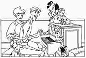 coloriage 101 dalmatiens ecoutent le piano